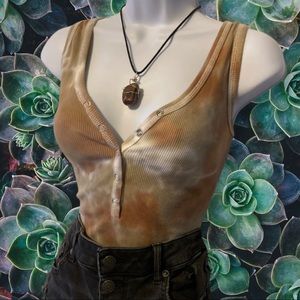 Wild Fable Ribbed Bodysuit, Size Medium, Orange / Green / White.